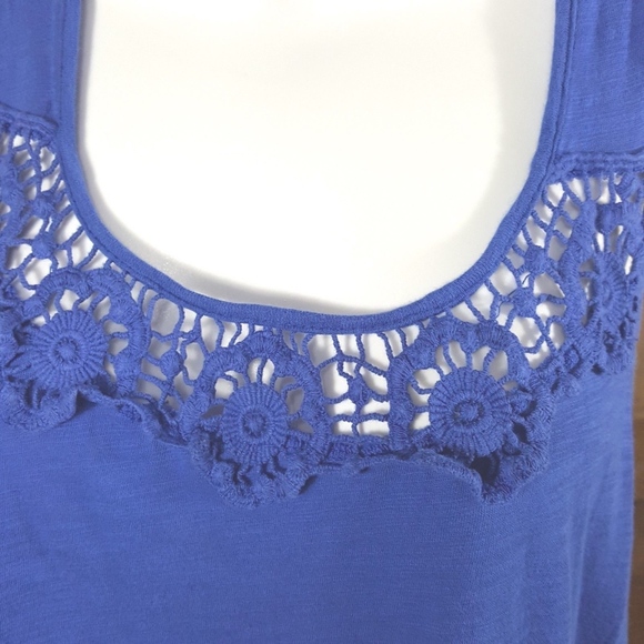 So Juniors Doily Knit Tank Top Junior Women's Size Small Blue - Picture 2 of 5